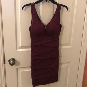 Burgundy sparkly formal dress